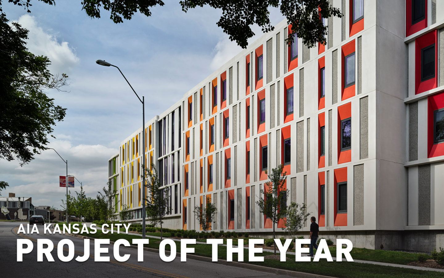 Residence Hall with PROJECT OF THE YEAR text